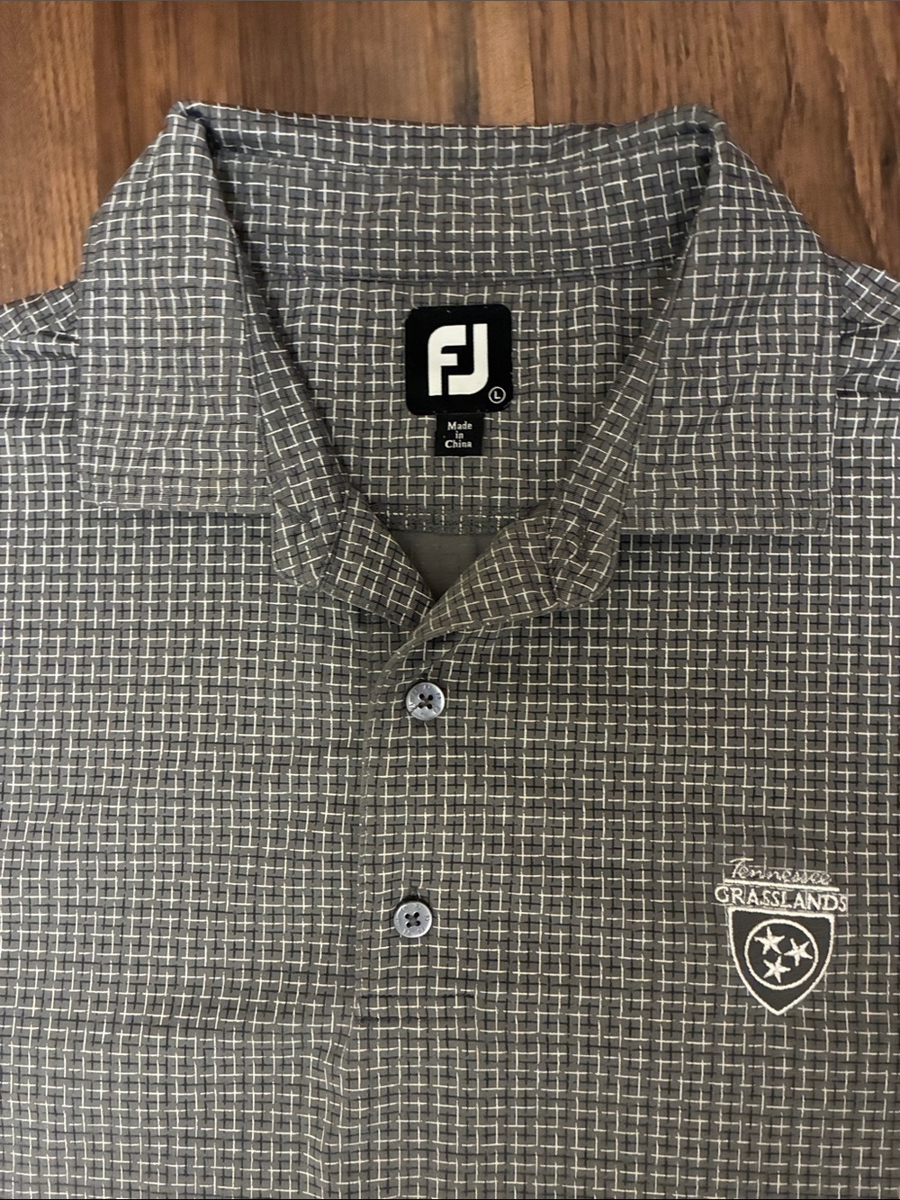 FootJoy Men's Gray Patterned Polo golf Shirt grasslands Tennessee - Picture 2 of 5